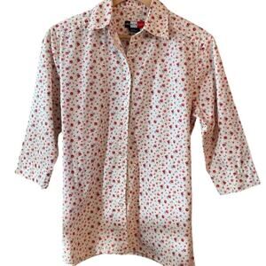 French‎ Kiss Cotton Button Down Shirt Women's Size Small